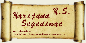 Marijana Segedinac vizit kartica